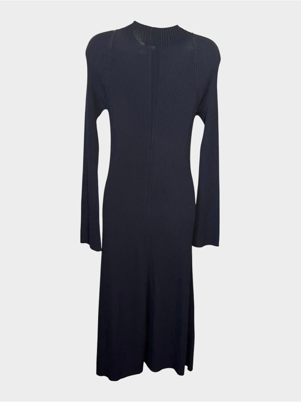 EVERLANE Black Ribbed Mock Neck Midi Sweater Dress Size Medium - Picture 5 of 8